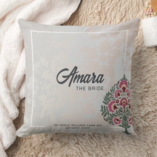 Bridal Throw Kissen - Individuelle Name Mughal Blu (Decke)