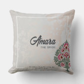 Bridal Throw Kissen - Individuelle Name Mughal Blu (Vorderseite)