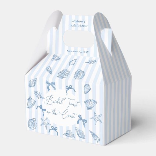Bridal Toast On The Coast Seashells Bridal Shower Geschenkschachtel (Vorderseite)