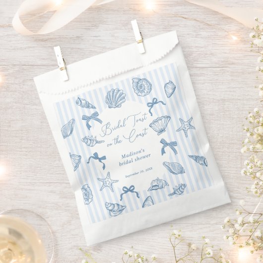 Bridal Toast On The Coast Seashells Bridal Shower Geschenktütchen (Ausgeschnitten)