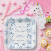 Bridal Toast On The Coast Seashells Bridal Shower Pappteller (Party)