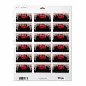 Bridal UAWG Kiss Rose Lips Black RedGlitter Makeup Adressaufkleber (Vorne)