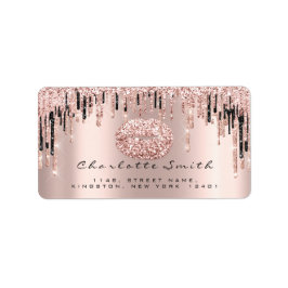 Bridal UAWG Kiss Rose Lips Funkelnd Glitzer Makeup Adressaufkleber