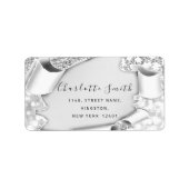 Bridal UAWG Wedding Event 3D Effekt Glitzer Silver Adressaufkleber (Vorne)
