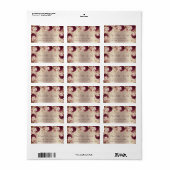 Bridal UAWG Wedding Pink Rose Marsala Adressaufkleber (Vorne)