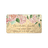 Bridal UAWG Wedding Tropfen Mint Green Glitzer Gol Adressaufkleber (Vorne)