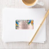 Bridal UAWG Wedding Tropfens Silver Floral Rose Adressaufkleber (Insitu)