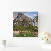 Bridal Veil Falls Quadratische Wanduhr (Zuhause)