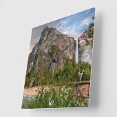 Bridal Veil Falls Quadratische Wanduhr (Winkel)