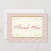 Bridal Vielen Dank, dass Sie rosa Spitzen, Elfenbe Dankeskarte (Vorderseite)