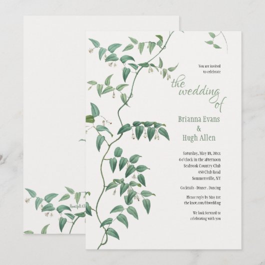 Bridal Vine Wedding Einladung (Vorne/Hinten)