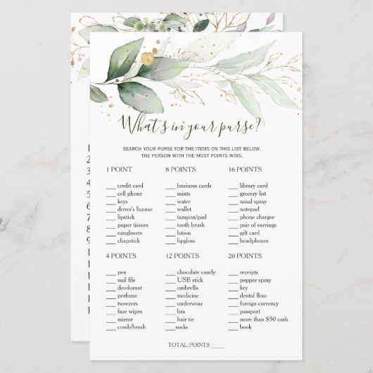 Bridal, was in Ihrem Papierblatt ist (Vorne/Hinten)