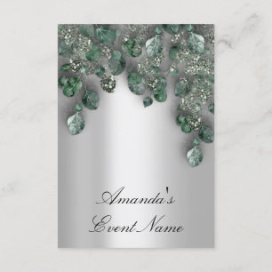 Bridal Weddi Glitzer SmokyGray Eukalyptus Greenery Einladung