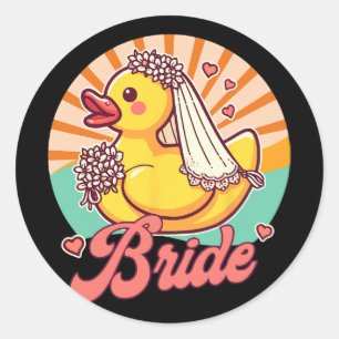 Bridal Wedding Bachelorette Rubber Duc Runder Aufkleber