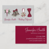 Bridal Wedding Bell Floral Bow Pastor Offizier Visitenkarte (Vorne/Hinten)