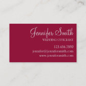 Bridal Wedding Bell Floral Bow Pastor Offizier Visitenkarte (Rückseite)