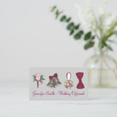 Bridal Wedding Bell Floral Bow Pastor Offizier Visitenkarte (Stehend Vorderseite)