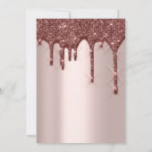 Bridal Wedding Birthday 16. Rose Gold 3D Tropfen Einladung (Rückseite)