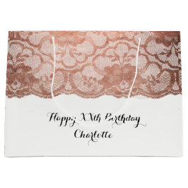 Bridal Wedding Birthday Metallic Pink Rose Gold Große Geschenktüte