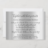 Bridal Wedding Blue Silver Gray Rose Blumenstrauß Einladung (Rückseite)