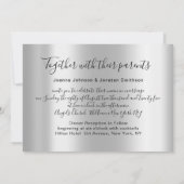 Bridal Wedding Burgundy Marsala Silver Floral Einladung (Rückseite)