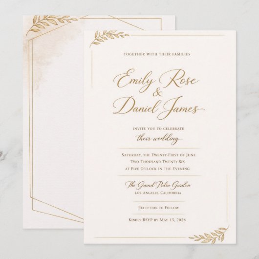 bridal wedding invitations einladung (Vorne/Hinten)