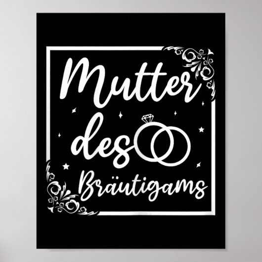 Bridal Wedding Mama Mutter des Bräutigams Poster (Vorne)