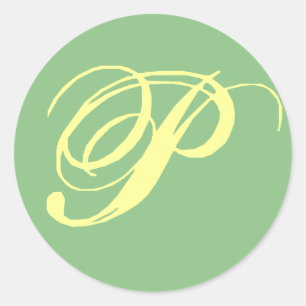 Bridal Wedding Monogram Letter P Runder Aufkleber