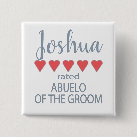 Bridal & Wedding Party 5 Herz Abuelo Gräuel Button (Vorderseite)