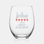 Bridal & Wedding Party 5 Herz Abuelo Gräuel Weinglas Ohne Stiel (Rückseite)