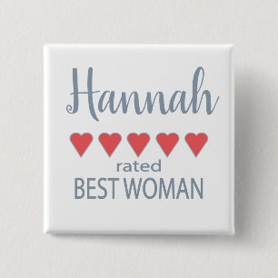 Bridal & Wedding Party 5 Herz Beste Frau Button