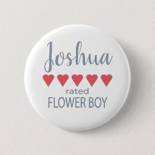 Bridal & Wedding Party 5 Herz Blume Junge Button