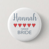 Bridal & Wedding Party 5 Herz Braut Button (Vorderseite)