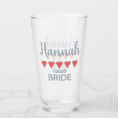 Bridal & Wedding Party 5 Herz Braut Glas (Rückseite)