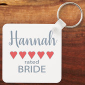 Bridal & Wedding Party 5 Herz Braut Schlüsselanhänger (Rückseite)