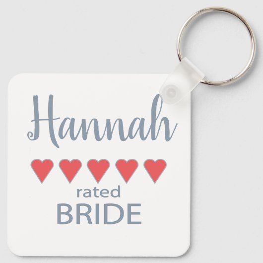 Bridal & Wedding Party 5 Herz Braut Schlüsselanhänger (Rückseite)