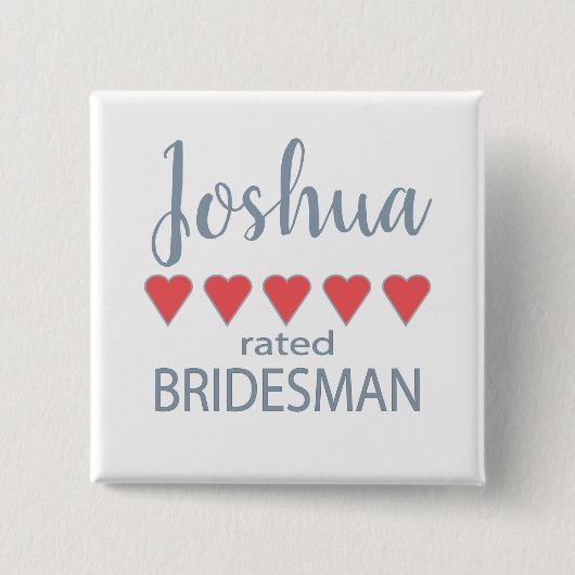 Bridal & Wedding Party 5 Herz Bridesman Button (Vorderseite)