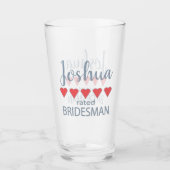 Bridal & Wedding Party 5 Herz Bridesman Glas (Vorderseite)