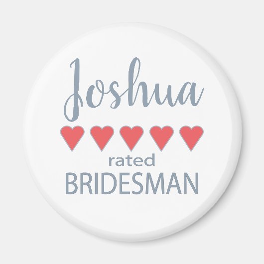 Bridal & Wedding Party 5 Herz Bridesman Magnet (Vorne)
