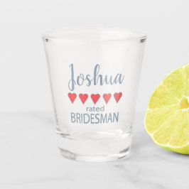 Bridal & Wedding Party 5 Herz Bridesman Schnapsglas