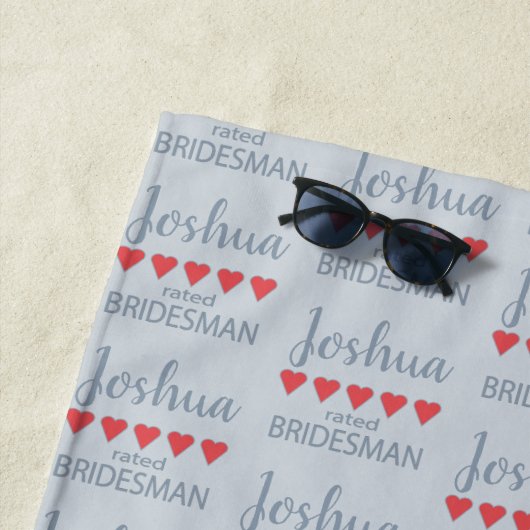 Bridal & Wedding Party 5 Herz Bridesman Strandtuch (Beispiel)