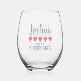 Bridal & Wedding Party 5 Herz Bridesman Weinglas Ohne Stiel