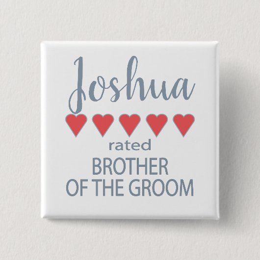 Bridal & Wedding Party 5 Herz Bruder des Grooms Button (Vorderseite)