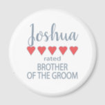 Bridal & Wedding Party 5 Herz Bruder des Grooms Magnet<br><div class="desc">Die Mitglieder der Brautparty- und Hochzeitsfeier werden sich mit einem "Fünf-Herzen-Geschenk", das speziell für sie gemacht wurde, geliebt und geschätzt fühlen. Liebe ist das, worum es geht. Ob Hochzeit oder Hochzeit in Urlaubsort in der Heimatstadt - die personalisierten Gegenstände werden sicher sein, Lächeln auf den Weg zu bringen. Die individuell...</div>