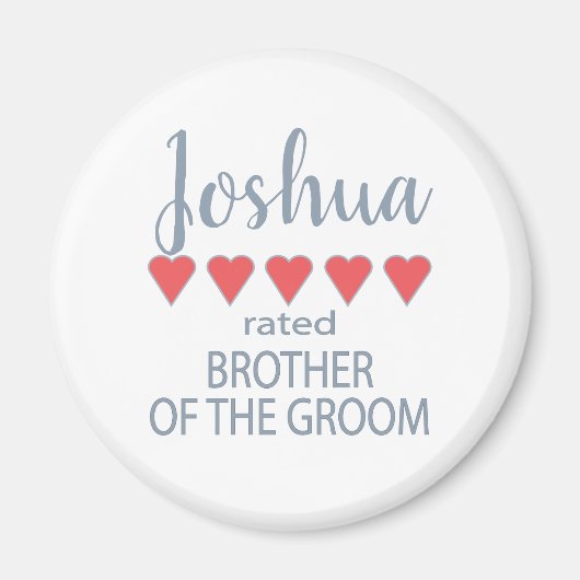 Bridal & Wedding Party 5 Herz Bruder des Grooms Magnet (Vorne)