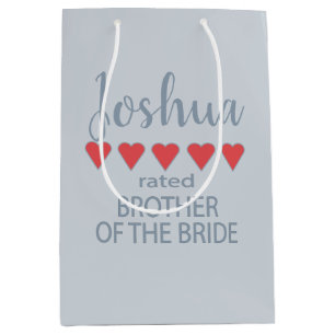 Bridal & Wedding Party 5 Herz Bruder von Bride Mittlere Geschenktüte