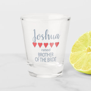 Bridal & Wedding Party 5 Herz Bruder von Bride Schnapsglas