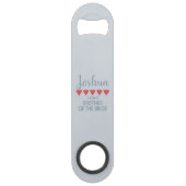 Bridal & Wedding Party 5 Herz Bruder von Bride Speed Flaschenöffner (Rückseite)