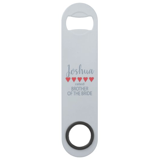 Bridal & Wedding Party 5 Herz Bruder von Bride Speed Flaschenöffner (Vorderseite)