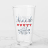 Bridal & Wedding Party 5 Herz Godmutter of Bride Glas (Rückseite)